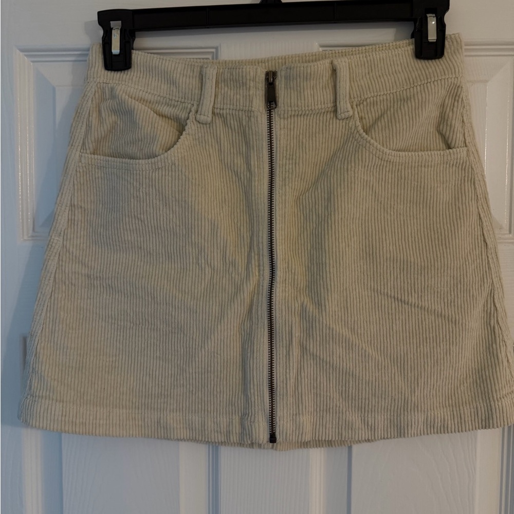 American Eagle Cream Corduroy Skirt
